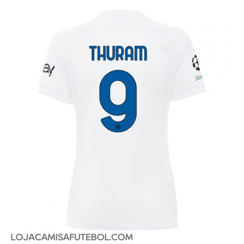 Camisa de Futebol Inter Milan Marcus Thuram #9 Equipamento Secundário Mulheres 2023-24 Manga Curta